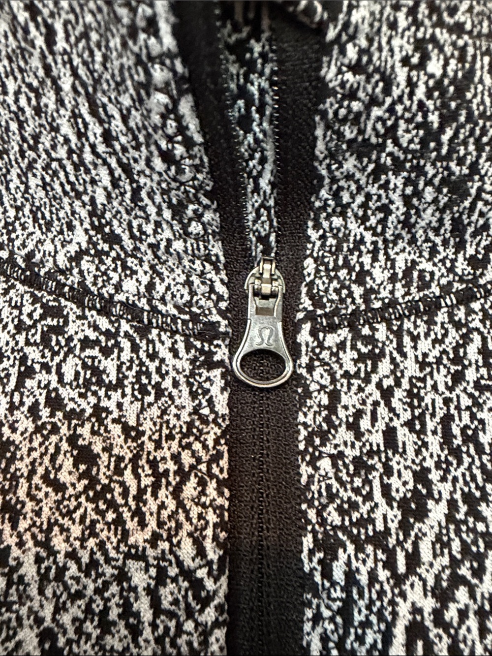 LULULEMON RUSH HOUR Half‑Zip Long Sleeve Active Pullover Jacquard White Black - Picture 5 of 7